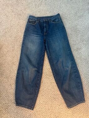 Zara Dark Wash Barrel Jeans